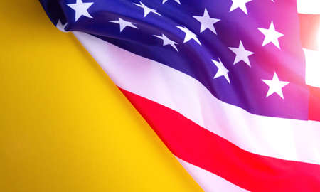 USA flag. Close-up of the American flag. Place for an inscription. state symbol. country and people.