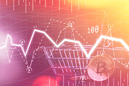Chart of selling and buying bitcoin on the exchange. The fall in the rate of cryptocurrencies....