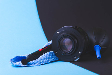 Cleaning of photographic equipment. Camera repair. Removing dust from the lens. Matrix cleaning and shutter restoration. cosmetic cleaning. Photographic service.の写真素材