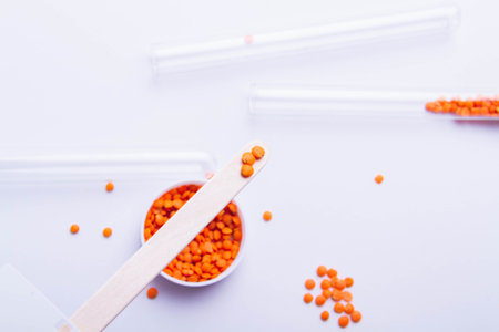 Seed diseases. Fertilizing seeds before planting. Feeding plants. Biohumus for plant growth and health. Suitability test.の写真素材