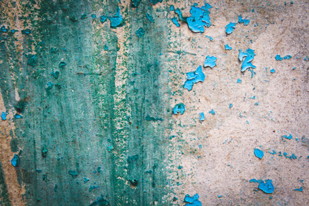 Old cracked paint. Grunge texture. Layer of old paint cracked. Deep cracks and scratches on wooden texture.の写真素材
