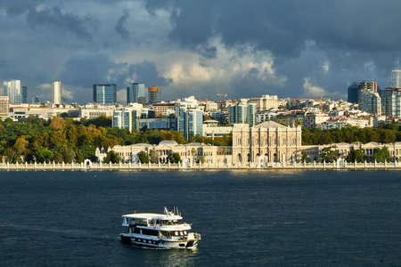 Panoramic view of Bosphorus Strait in Istanbul, Turkey