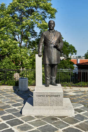 Monument to the founder of the city of Vilnius, Lithuaniaの写真素材