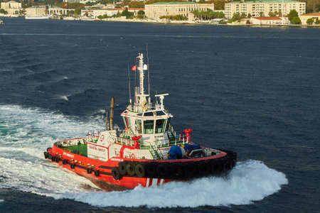 Tugboat in Bosphorus Strait, Istanbul, Turkey