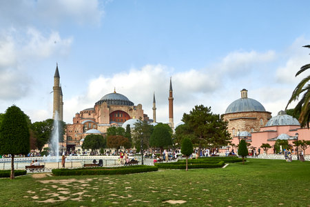 Hagia Sophia in Istanbul, Turkey. Hagia Sophia is the greatest monument of Byzantine architecture.の写真素材
