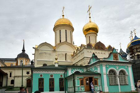 Cathedral of St. Sergius Lavra in Sergiev Posad, Moscow, Russiaの写真素材