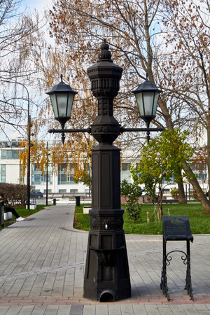street lamp in the parkの写真素材