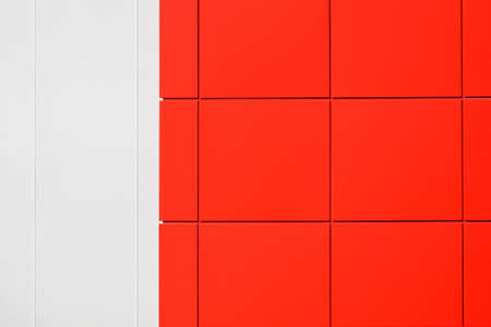 Red and gray aluminium metal claddingの写真素材