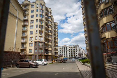 Cars in Irpin. May, 2022. Irpin, Kyiv region, Ukraine. Russia Ukraine war. Damaged in Irpin after fightingのeditorial素材