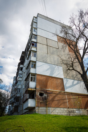 Destruction of Irpin. May, 2022. Irpin, Kyiv region, Ukraine. Russia Ukraine war. Damaged in Irpin after fightingのeditorial素材