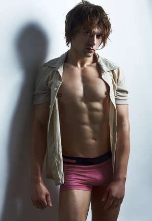 Healthy muscular young manの写真素材