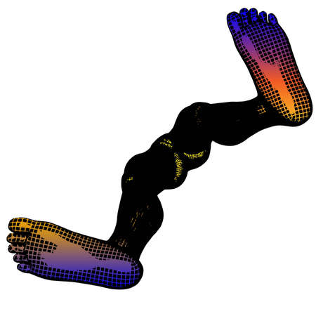 Woman legs icon vector, 3d greed color cartoonのイラスト素材