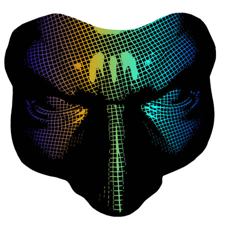 Vector Carnival Masquerade Party Mask Isolated on 3d greed backgroundのイラスト素材