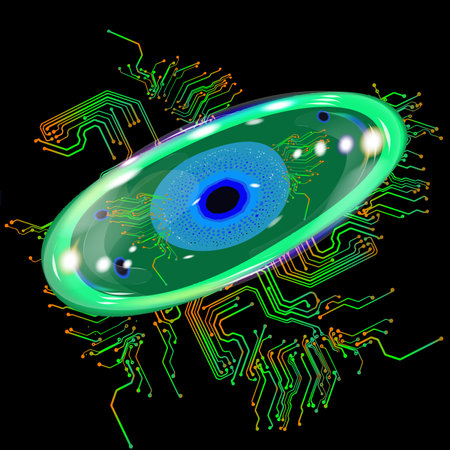 Cells, glands neurons and proteins with DNA, Electronics cell, Stylized Vector illustration cartoons.のイラスト素材