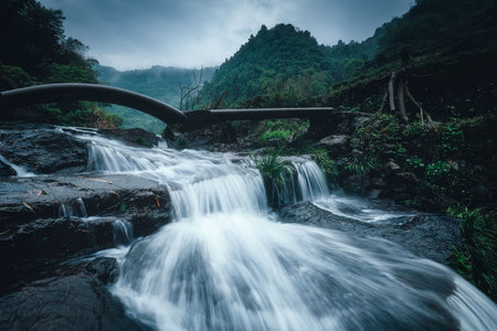 Beautiful waterfall at Doi Inthanon National Park, Chiang Mai, Thailandの写真素材