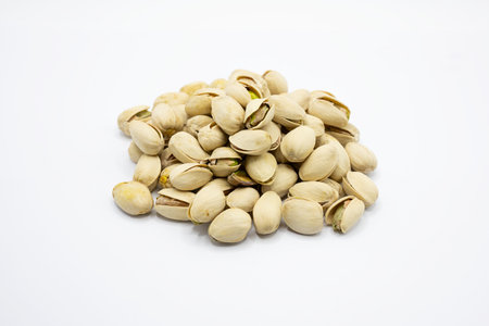 Pistachios nuts isolated on white background