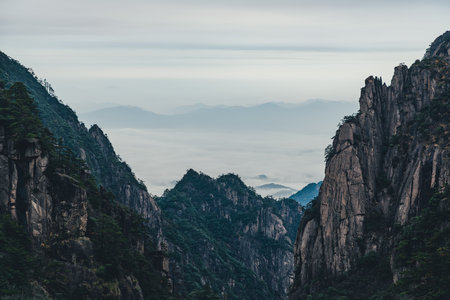 landscape of Huangshan mountain (Yellow mountain), Anhui Province, China