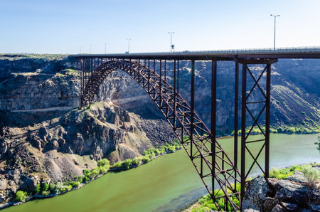 View of the bridge over the Colorado River, Colorado, USA.の写真素材