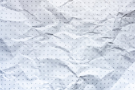 White crumpled paper background with space for text or image.の写真素材