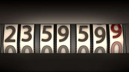 Digital clock for a second before the new dayの写真素材