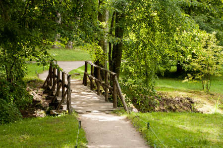 Pedestrian bridge over a small stream in the Park