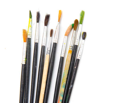set of brushes for drawing isolated on a white backgroundの写真素材