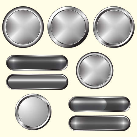 Set of blank grey buttons for website or app. Vector.のイラスト素材