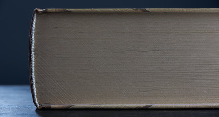 Volume book at gray background. Side view.の写真素材