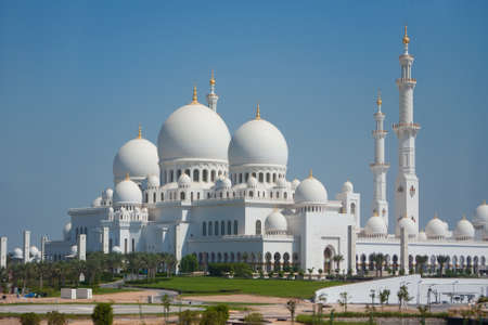 Domes of Sheikh Zayed mosque in Abu Dhabi  The third biggest mosque in the world 