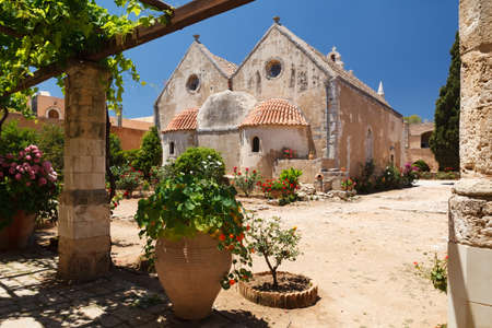 Inner garden monastery of Arkadi, Crete, Greece