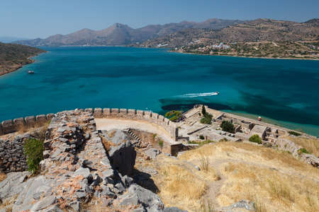 Landscape of crete costline from spinalonga island.の写真素材