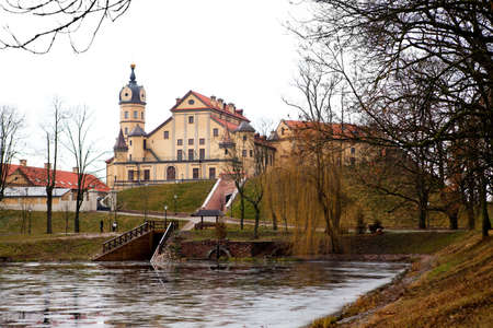 View to the Nesvizh Castle in Belarusのeditorial素材