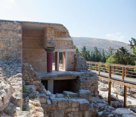 Knossos palace at Crete, Greece, is the largest Bronze Age archaeological site on Creteの写真素材