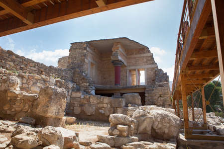 Knossos palace at Crete, Greece, is the largest Bronze Age archaeological site on Creteの写真素材