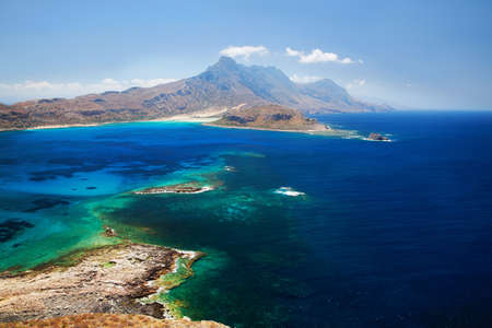The place is called Bay Beach  Bay this remarkable because it is a place of merge of three seas - the Cretan and Mediterranean, and Ionian の写真素材