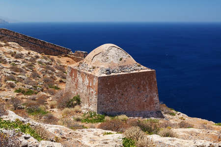 Gramvousa, a small island with the remains of a Venetian fort close to the coast of north-western Crete.の写真素材