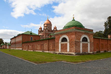 view of Savior-Borodino Convent and Church of St  John the Baptist in summer weather  Russia の写真素材
