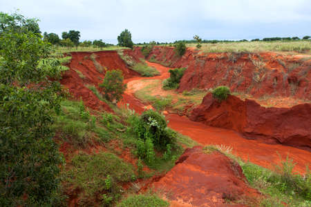 the red canyon at Binh Thuan, Vietnam. Binh Thuan has a lot of famous red ground,  resort and sand.の写真素材