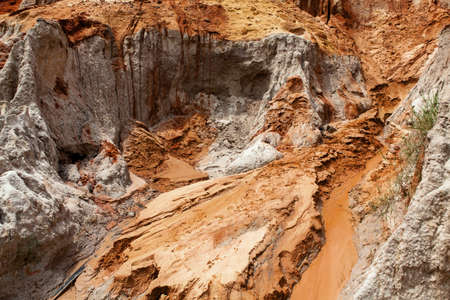 Fairy Stream Canyon. Tourist route. Red river between rocks and jungle. Mui Ne. Vietnamの写真素材