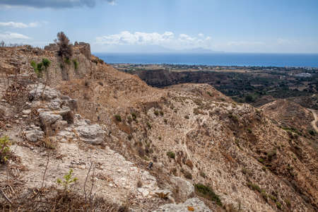 Panoramic view from castle of Antimachias village in Kos island Greeceの写真素材