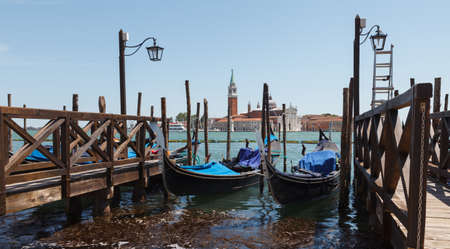 Venice with famous gondolas at midday, Italyのeditorial素材