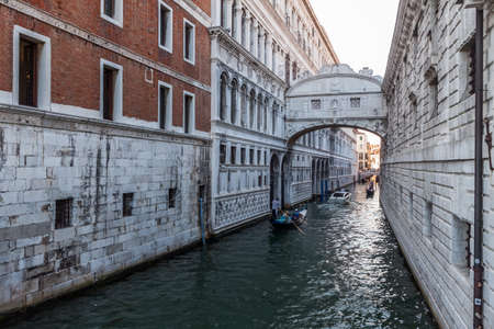 View of the famous Bridge of Sighs in Venice. Italy.のeditorial素材