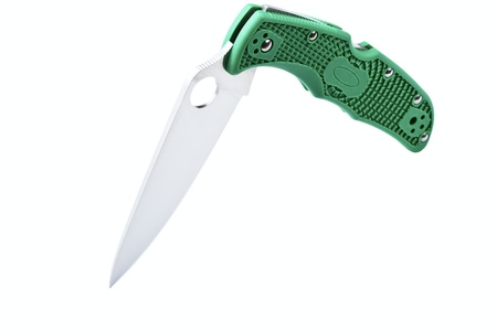 Folding pocket knife with one edge isolated on a white background