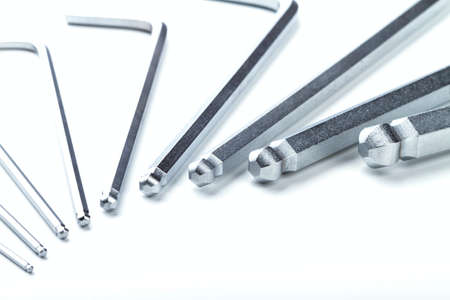 six-sided wrench isolated on white background