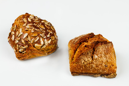 fresh white bread on white background