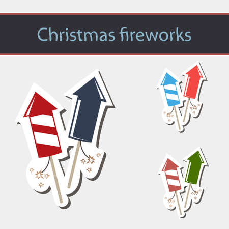 Cristmas fireworks on white backgroundのイラスト素材