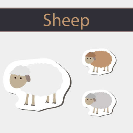 Happy new year 2015 Year of sheep. Vector Illustrationのイラスト素材