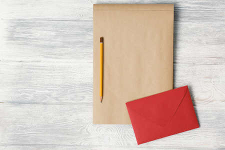kraft notebook with hearts and doves, cardboard albumの写真素材