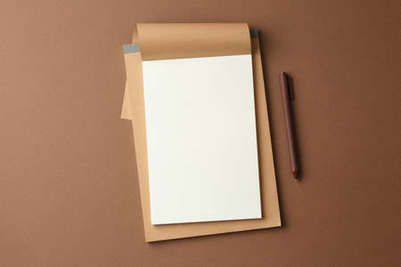 Craft album with brown handle.の写真素材