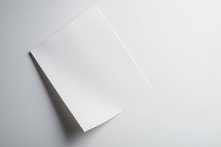 White sheet of paper. Realistic empty paper note template of A4 format with soft shadows isolated on white background., by ai generativeの素材